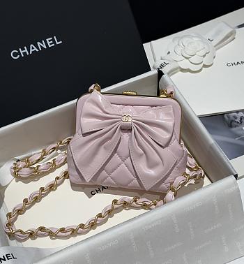Chanel Bow Clutch With Chain Pink 13x10x3.5cm