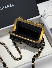 Chanel Bow Clutch With Chain Black 13x10x3.5cm - 3