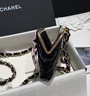 Chanel Pink Bow Clutch With Chain Black Leather 13x10x3.5cm - 2