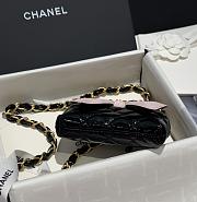 Chanel Pink Bow Clutch With Chain Black Leather 13x10x3.5cm - 4