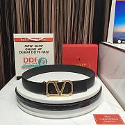 Valentino Garavani Vlogo Reversible Leather Belt Black 4cm - 1
