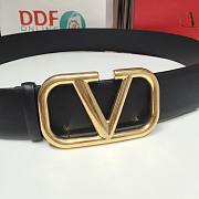 Valentino Garavani Vlogo Reversible Leather Belt Black 4cm - 6