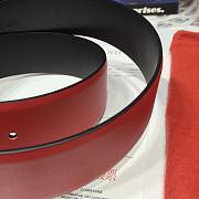 Valentino Garavani Vlogo Reversible Leather Belt Red & Black 4cm - 4