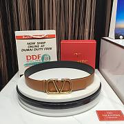 Valentino Garavani Vlogo Reversible Leather Belt Brown & Black 4cm - 1