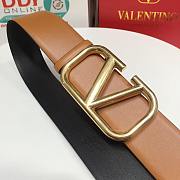 Valentino Garavani Vlogo Reversible Leather Belt Brown & Black 4cm - 3