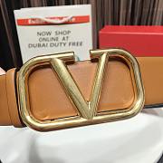 Valentino Garavani Vlogo Reversible Leather Belt Brown & Black 4cm - 2