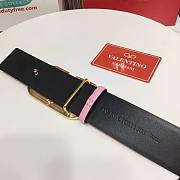 Valentino Garavani Vlogo Reversible Leather Belt Pink & Black 4cm - 4