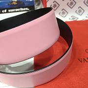 Valentino Garavani Vlogo Reversible Leather Belt Pink & Black 4cm - 3