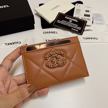 Chanel Card Holder Brown 7.5x11cm