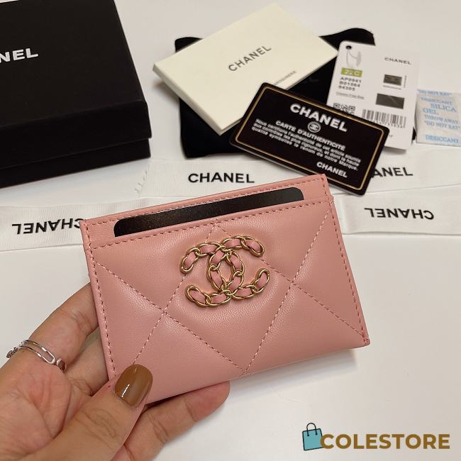 Chanel Card Holder Pink 7.5x11cm - 1
