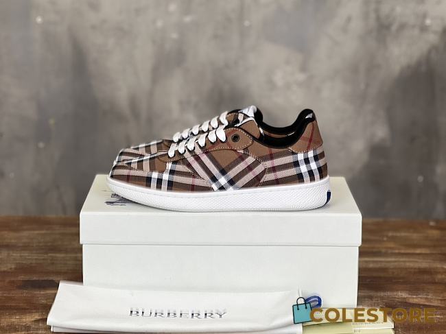 Burberry Rangleton Checkered Sneakers Dark Brown - 1