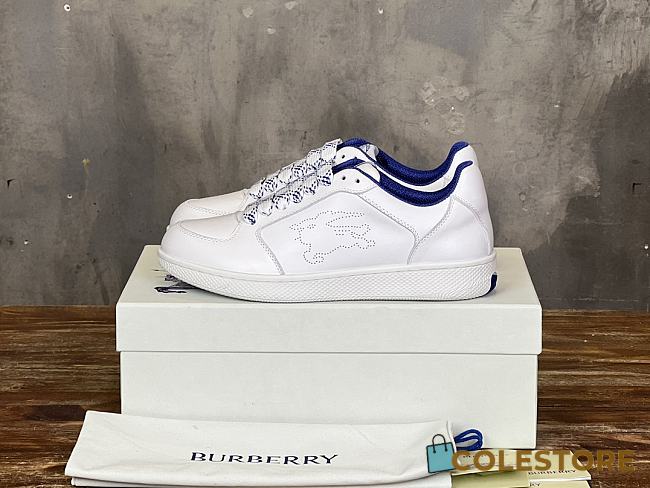 Burberry White Leather Stock Sneakers - 1