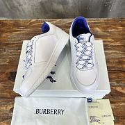 Burberry White Leather Stock Sneakers - 4
