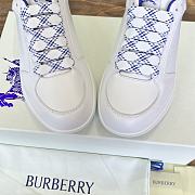 Burberry White Leather Stock Sneakers - 3