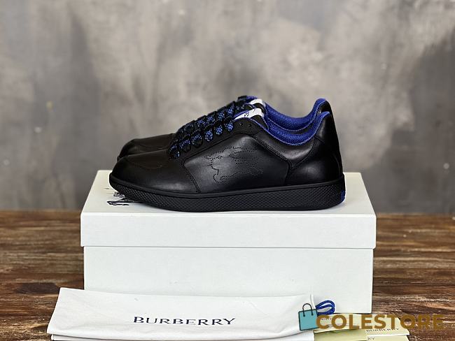 Burberry Black Leather Stock Sneakers - 1