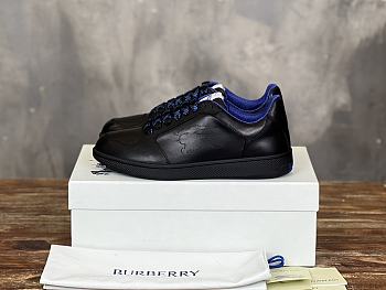 Burberry Black Leather Stock Sneakers