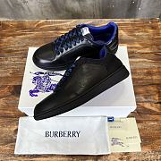 Burberry Black Leather Stock Sneakers - 4