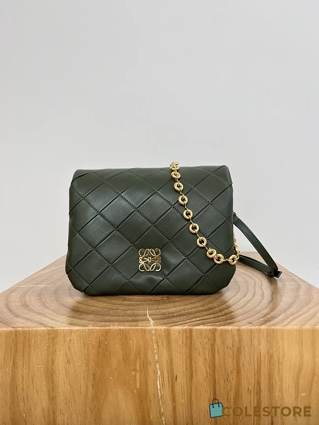 Loewe Puffer Goya Vintage Green Bag 23x9x17cm - 1