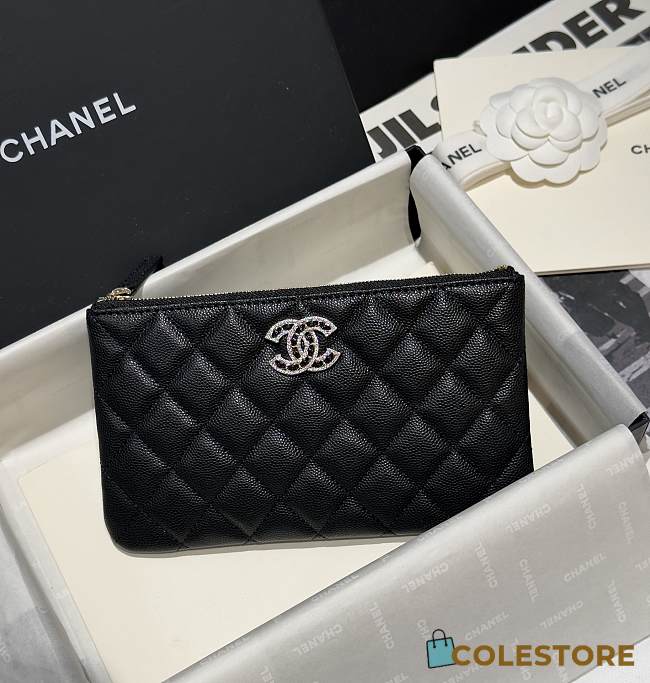Chanel 22S Rhinestone Clutch Bag Black 20x12cm - 1
