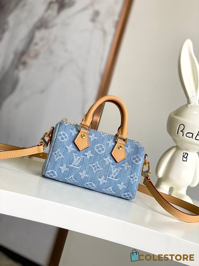 Louis Vuitton Nano Speedy Bag Sky Blue Denim M11212 16x10x7cm - 1