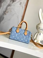 Louis Vuitton Nano Speedy Bag Sky Blue Denim M11212 16x10x7cm - 1