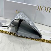 Dior Long Saddle Wallet with Chain Gray Dior Oblique Jacquard 19x10.5x3.5cm - 6