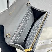 Dior Long Saddle Wallet with Chain Gray Dior Oblique Jacquard 19x10.5x3.5cm - 5