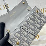 Dior Long Saddle Wallet with Chain Gray Dior Oblique Jacquard 19x10.5x3.5cm - 4