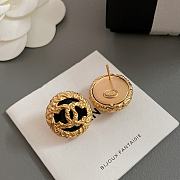 Chanel Black Gold Lava Earrings - 6