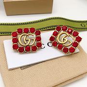 Gucci Red Diamond Square Earrings GED0139 - 3