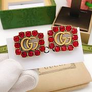 Gucci Red Diamond Square Earrings GED0139 - 4