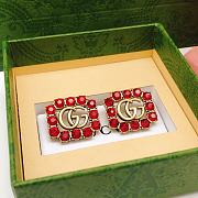 Gucci Red Diamond Square Earrings GED0139 - 5