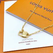  Louis Vuitton Old Flower Necklace Gold - 4