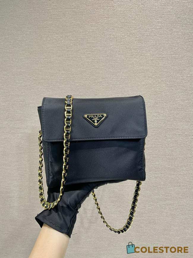  Prada Vintage Chain Diamond Shoulder Bag Black 18x17x5cm - 1