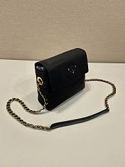 Prada Vintage Chain Diamond Shoulder Bag Black 18x17x5cm - 6