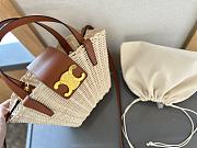 Celine Teen Couffin In Wicker And Natural Calfskin Natural & Tan 20cm - 5