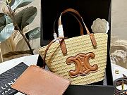 Celine Straw Basket Bag Brown 19x16cm - 1