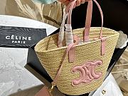 Celine Straw Basket Bag Pink 19x16cm - 6