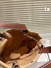 Celine Cabas Mini Vegetal Effect Fabric and Cow Leather Handbag 20x18cm - 3