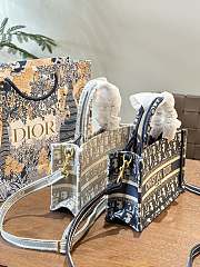 Dior Mini Tote Shoulder Strap Bag Blue/Grey 21.5x13x7.5cm - 3