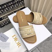 Dior Dway Natural Raffia And Beige Embroidered Cotton - 4