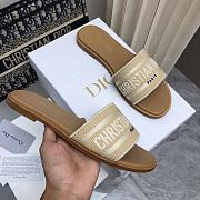 Dior Dway Natural Raffia And Beige Embroidered Cotton - 5