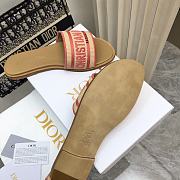 Dior Dway Natural Raffia And Red Embroidered Cotton - 4