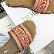 Dior Dway Natural Raffia And Red Embroidered Cotton - 5