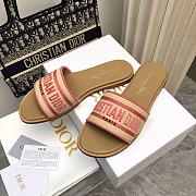 Dior Dway Natural Raffia And Red Embroidered Cotton - 6
