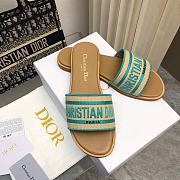 Dior Dway Natural Raffia And Green Embroidered Cotton - 3