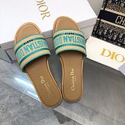 Dior Dway Natural Raffia And Green Embroidered Cotton - 2