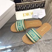 Dior Dway Natural Raffia And Green Embroidered Cotton - 4