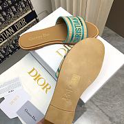 Dior Dway Natural Raffia And Green Embroidered Cotton - 5