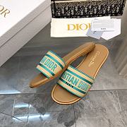 Dior Dway Natural Raffia And Green Embroidered Cotton - 6